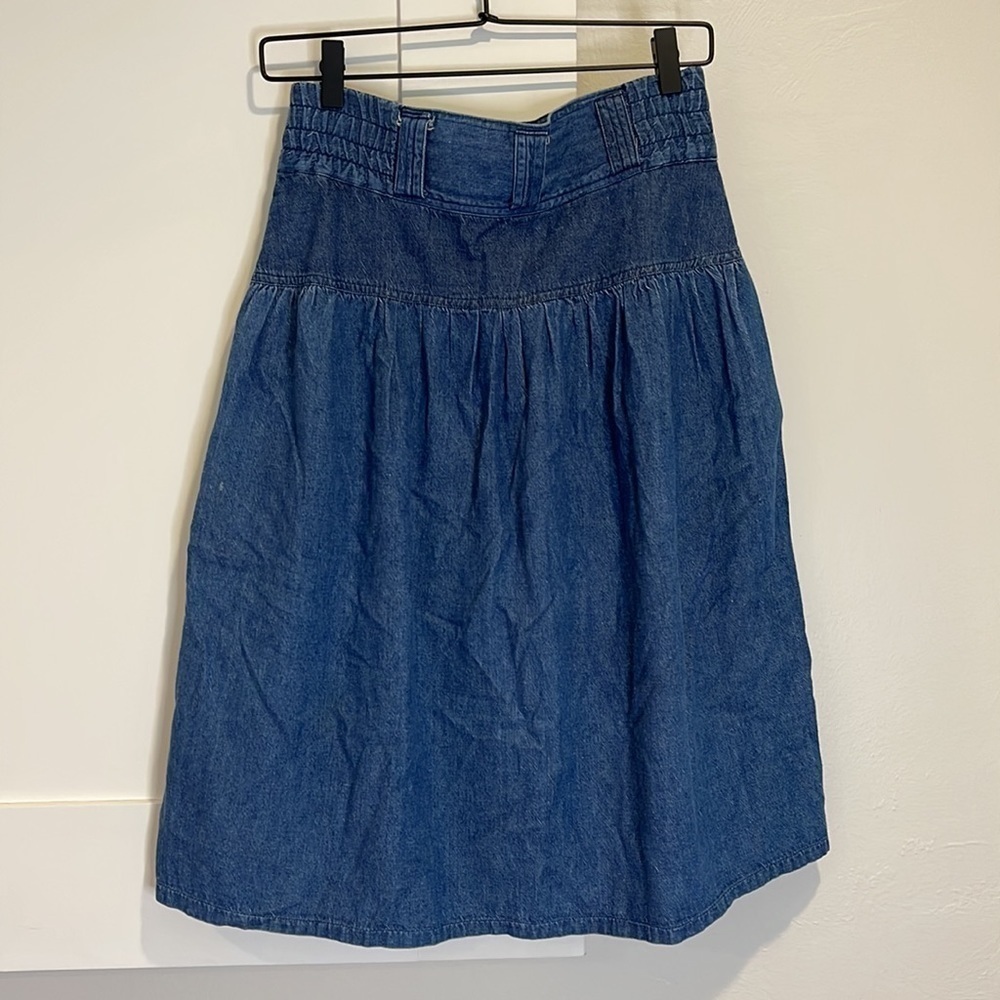 Eiffel Buttoned Midi Skirt Vintage 70s - Picture 3 of 4